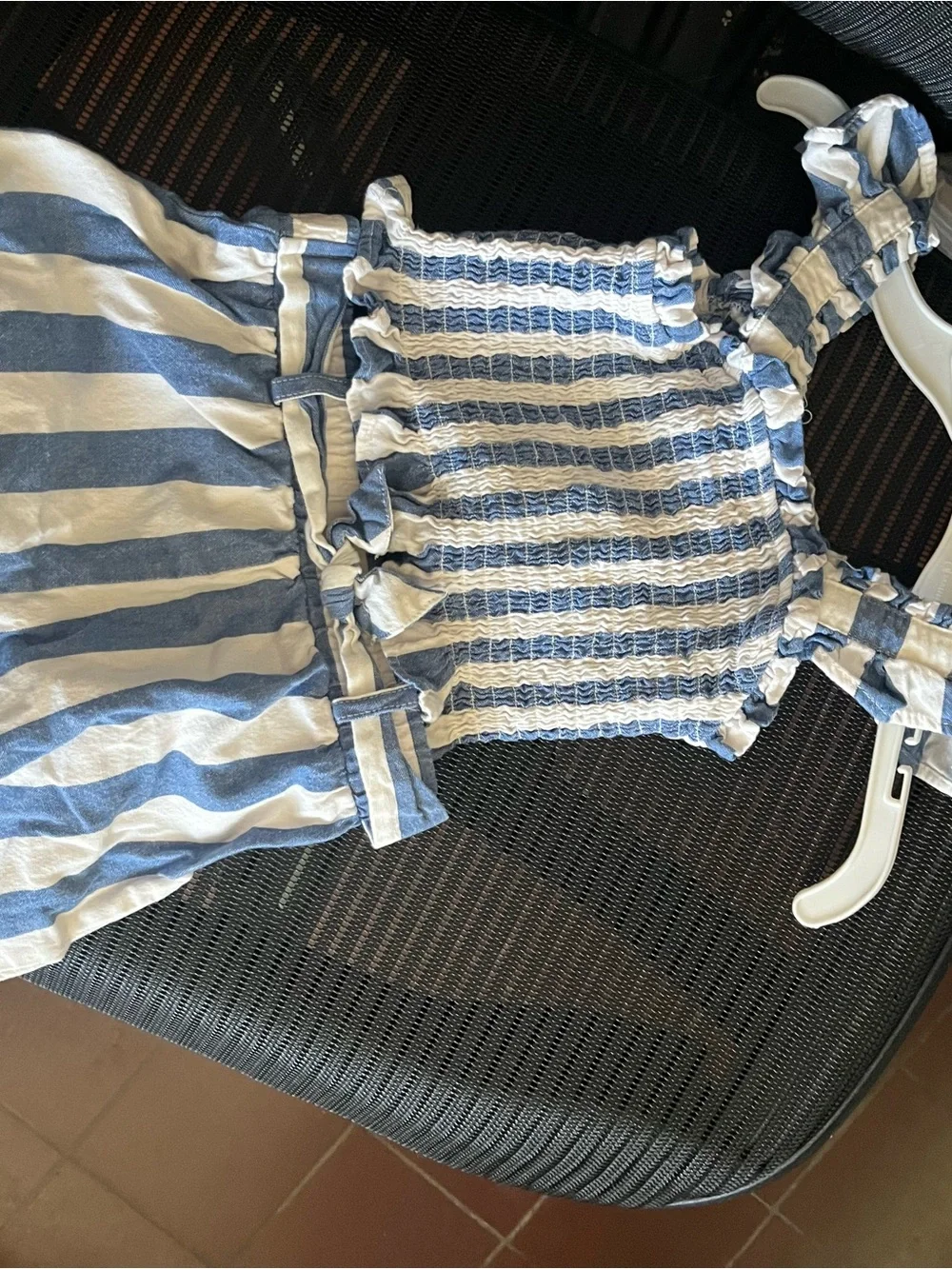 Rare Editions Blue and White Striped Girls Matching Set